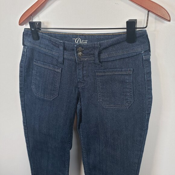 Old Navy The Diva Jean Capris Womens Size 2 Blue Denim Pockets Stretch / B104 - Picture 2 of 8